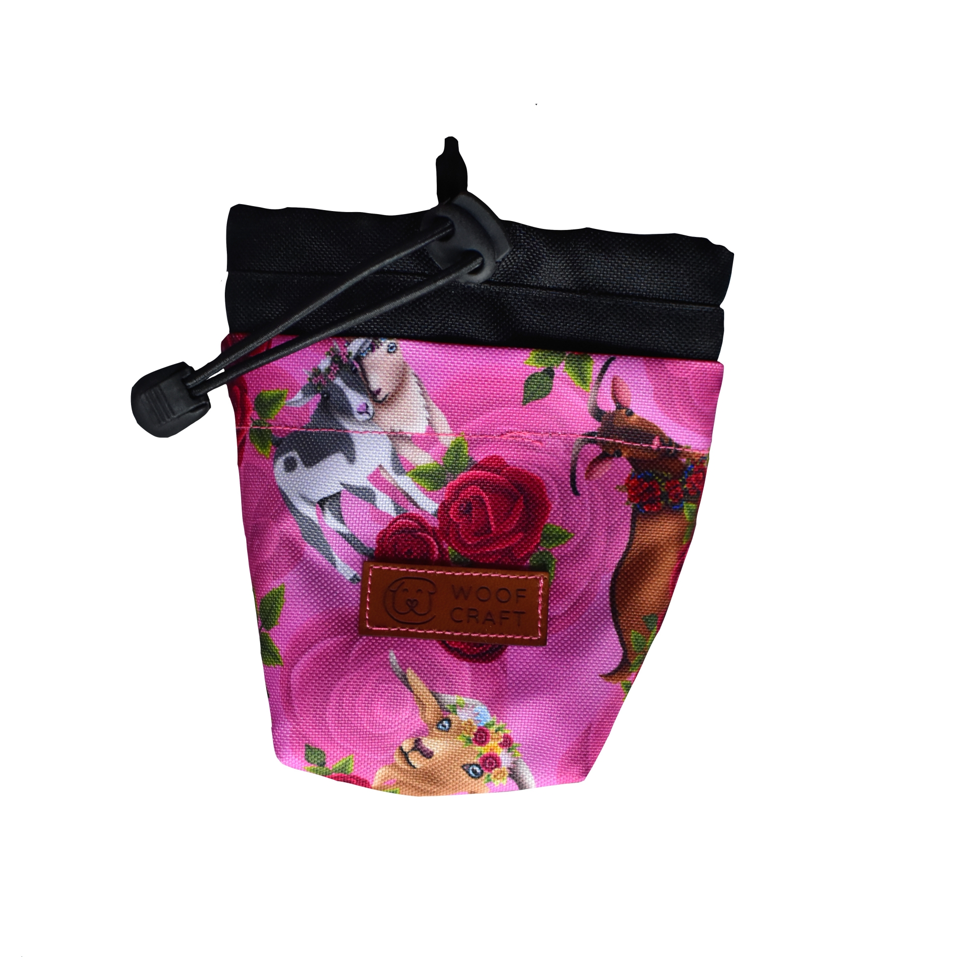 Różowa saszetka na smaczki.