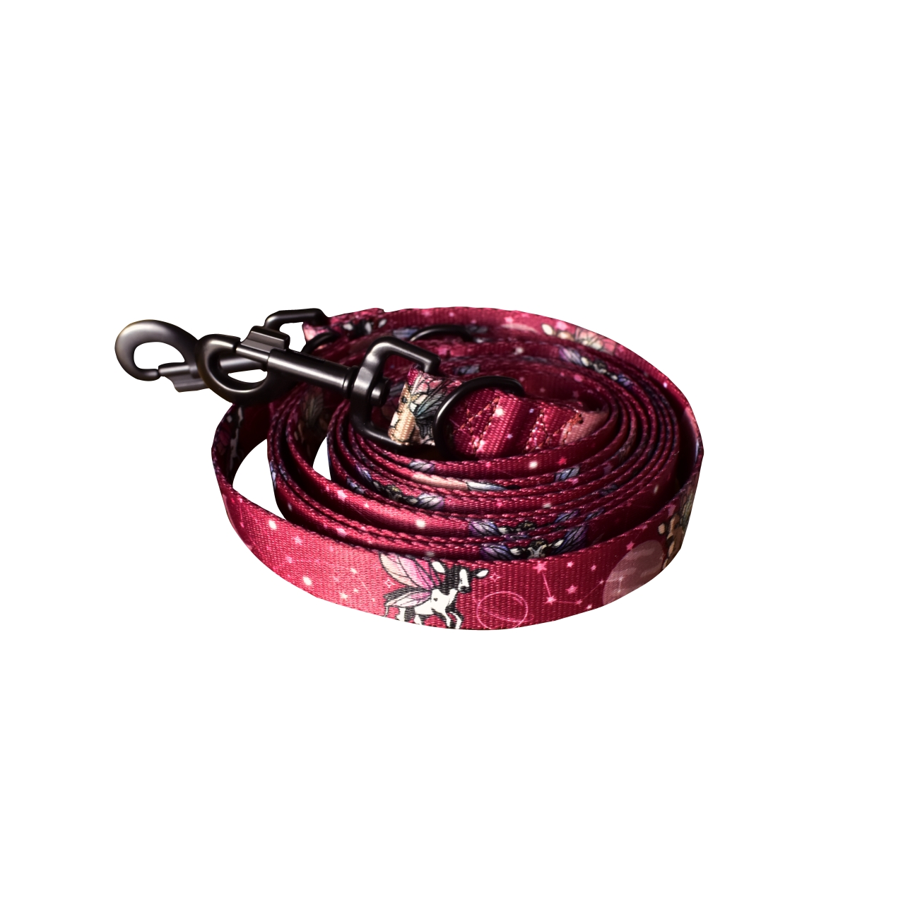 Smycz przepinana czerwona w krowy