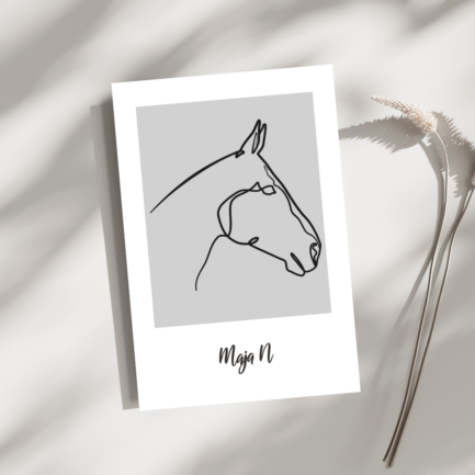 PERSONALIZOWANY PLAKAT Z TWOIM KONIEM ONE LINE – PLIK CYFROWY